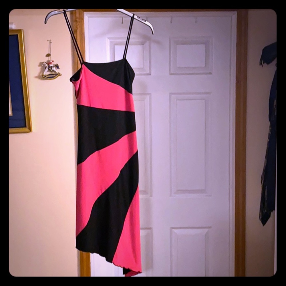 Pink and black dress